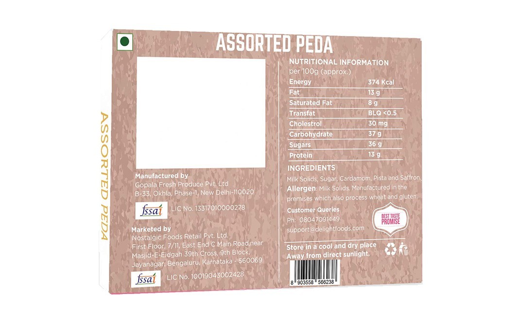 Delight Foods Assorted Peda    Box  500 grams